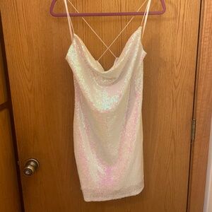 Sequin White Dress
